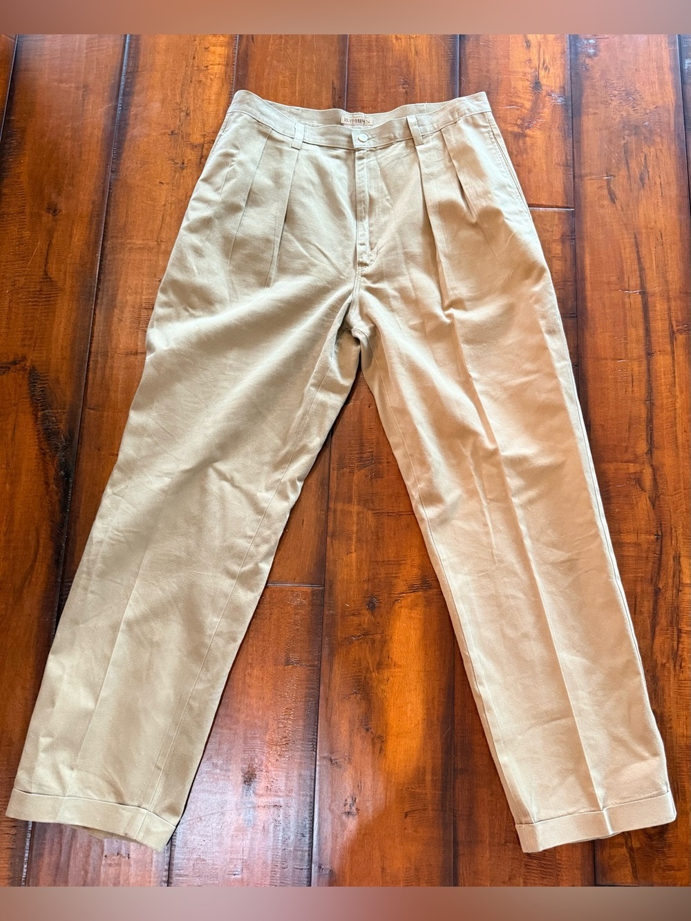 Ruff Hewn Pleated Chinos in Khaki Tan